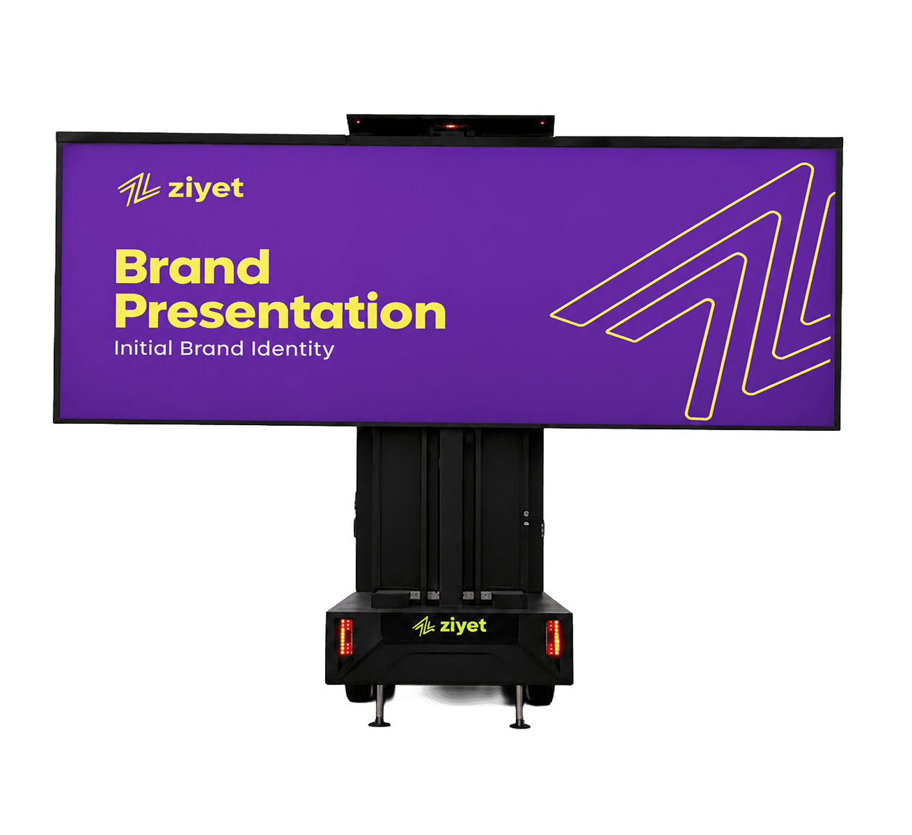 Ziyet hydraulic LED billboard truck with panels raised